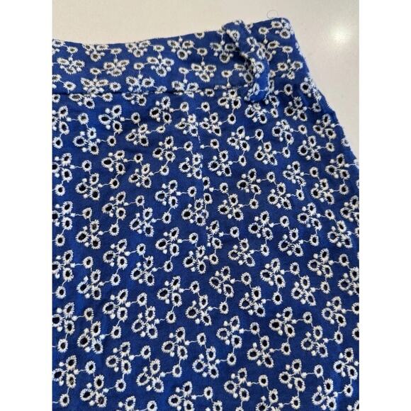 Zara Women’s Size Small Eyelet Shorts Blue White High Rise Coastal Preppy - Picture 6 of 8